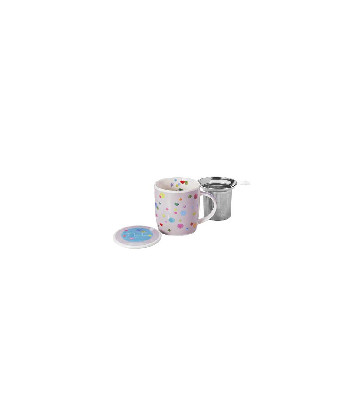 Taza confetti, porcelana 0,32 l. filtro y tapa: 14,50 €