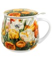 Taza Tulips de porcelana - 0,40 L con filtro y tapa.