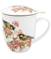 Taza Sikori de porcelana - 0,40 L con filtro y tapa